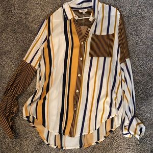 Striped collared button up